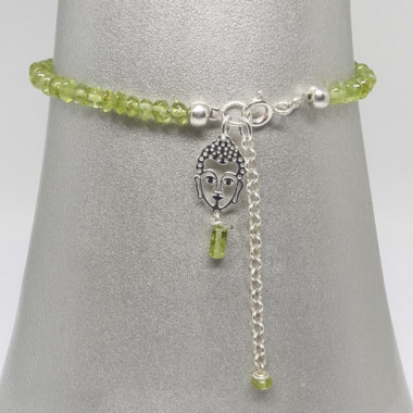 Bracelet fin en labradorite et grenat facetté