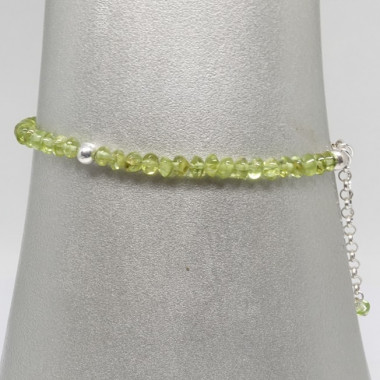 Bracelet fin en labradorite et grenat facetté