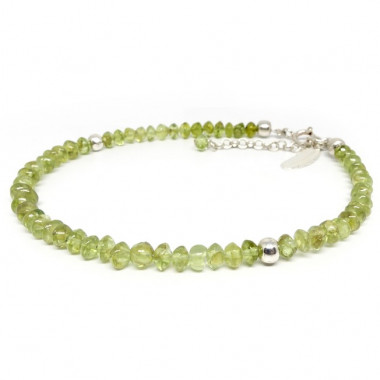 Bracelet fin en labradorite et grenat facetté