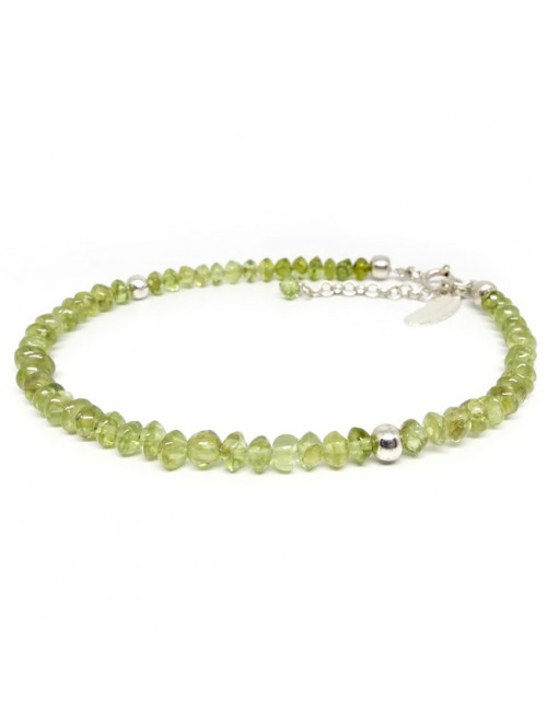 Bracelet fin en labradorite et grenat facetté