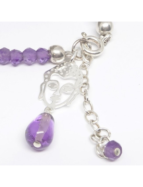 Bracelet fin en améthyste et labradorite