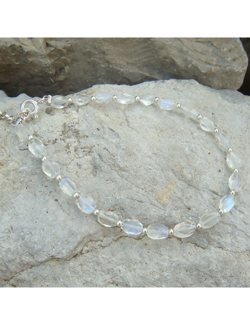 Bracelet pierre de lune pierres facettées