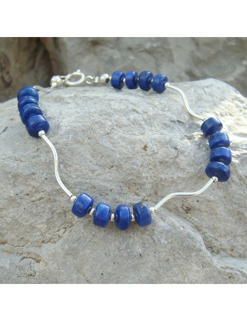 Bracelet lapis lazuli rondelles