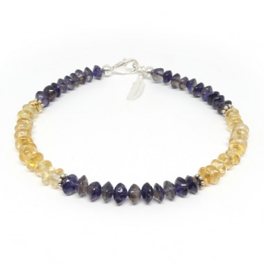 Bracelet iolite et grenat