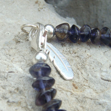 Bracelet iolite et grenat