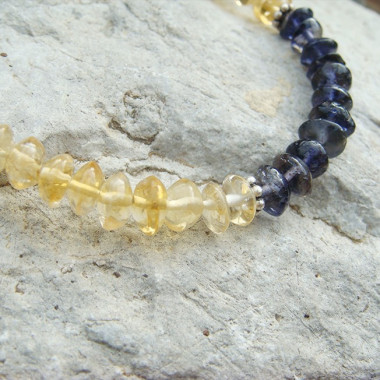 Bracelet iolite et grenat
