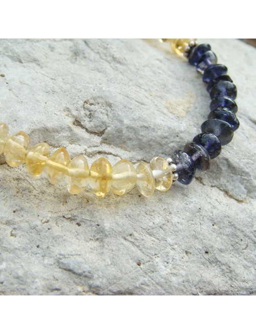 Bracelet iolite et citrine