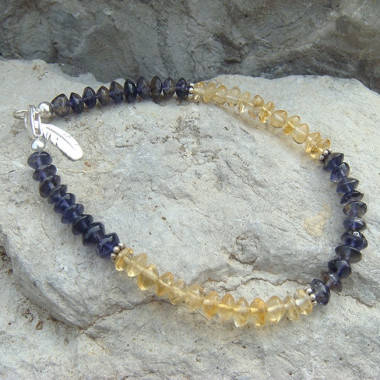 Bracelet iolite et grenat
