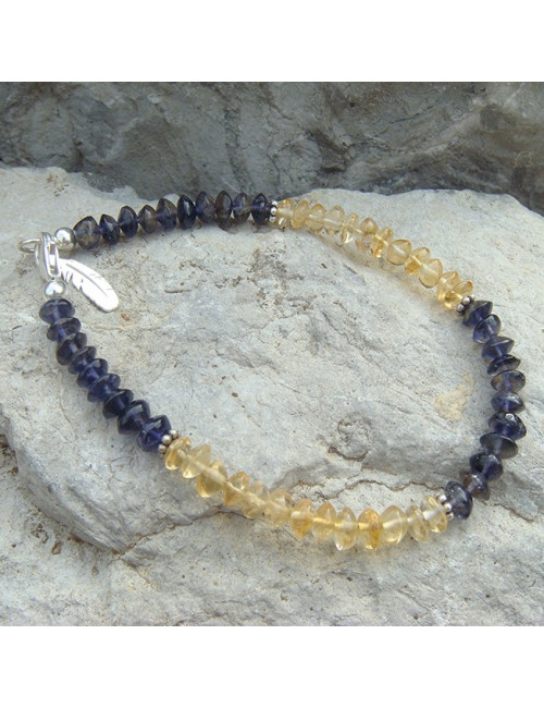 Bracelet iolite et citrine