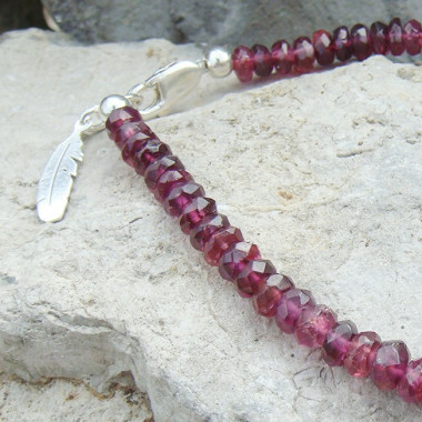 Bracelet grenat et hématite facettée