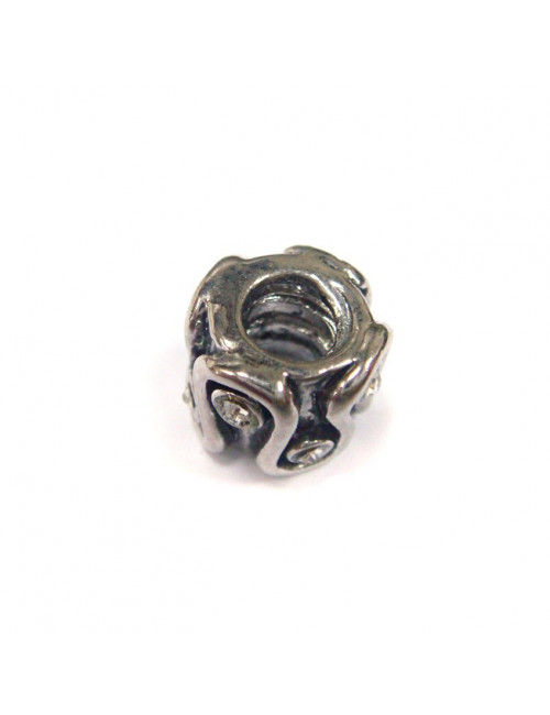 Perle large trou avec petits strass