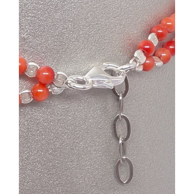 Bracelet corail et quartz rose
