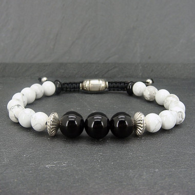 Bracelet homme oeil de tigre et hématite