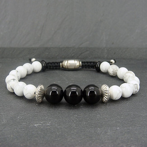 Bracelet homme oeil de tigre et hématite