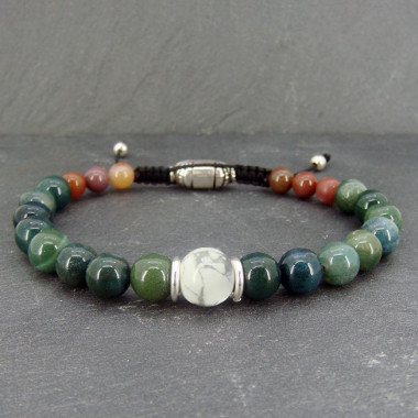 Bracelet homme oeil de tigre et hématite