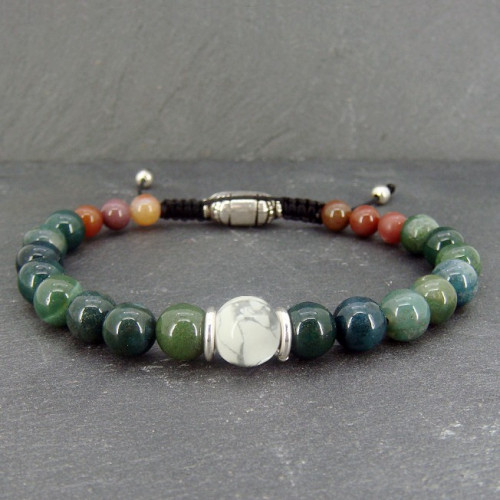 Bracelet homme oeil de tigre et hématite