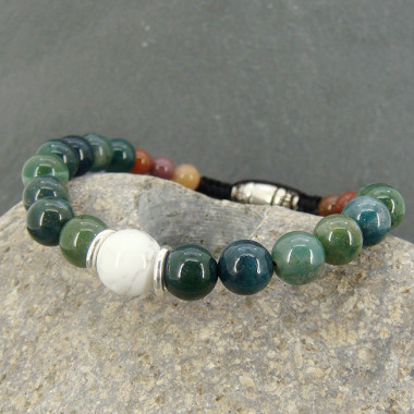 Bracelet homme oeil de tigre et hématite