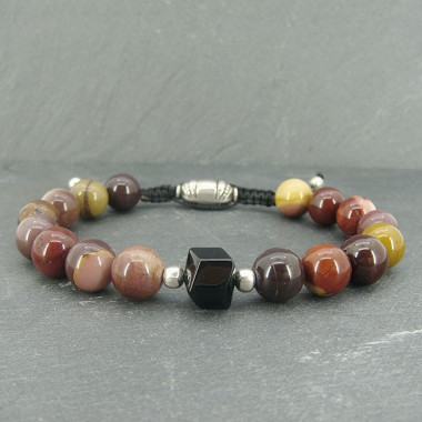 Bracelet homme oeil de tigre et hématite