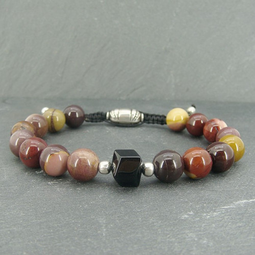 Bracelet homme mokaïte et onyx