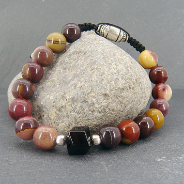 Bracelet homme oeil de tigre et hématite