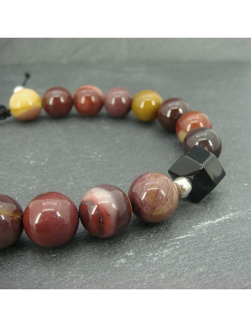 Bracelet homme mokaïte et onyx