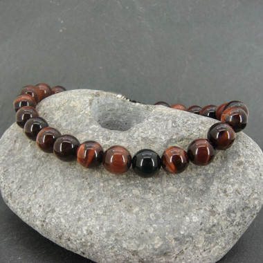 Bracelet homme oeil de tigre et hématite