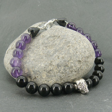 Bracelet homme oeil de tigre et hématite