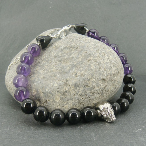 Bracelet homme oeil de tigre et hématite