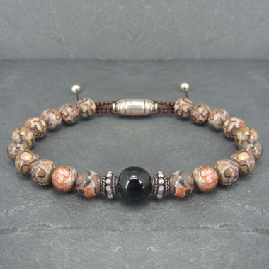 Bracelet homme oeil de tigre et hématite