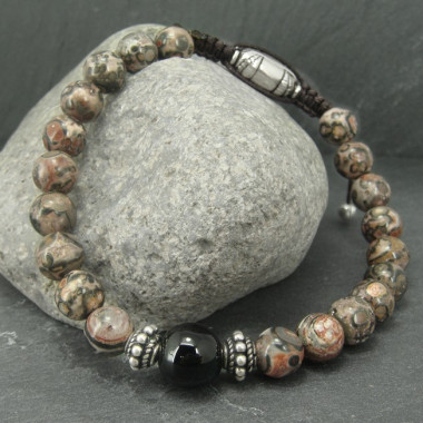 Bracelet homme oeil de tigre et hématite