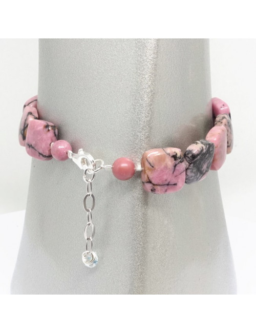 Bracelet rhodonite et onyx