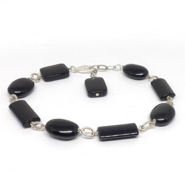 Bracelet rhodonite et onyx