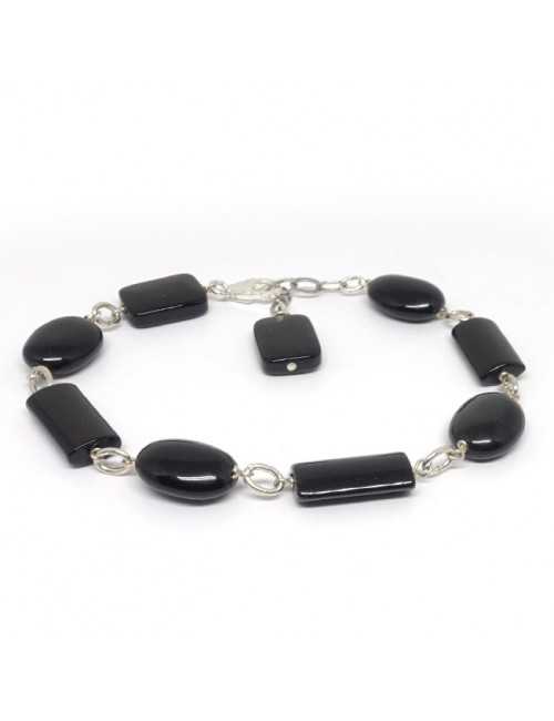 Bracelet perles  obsidienne noire