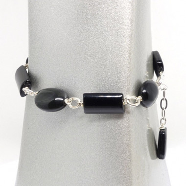 Bracelet rhodonite et onyx