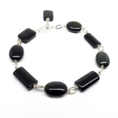 Bracelet rhodonite et onyx
