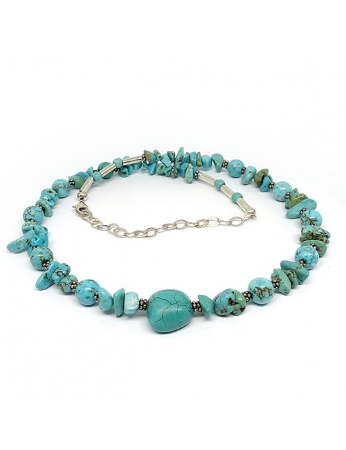 Collier turquoise, mix de perles