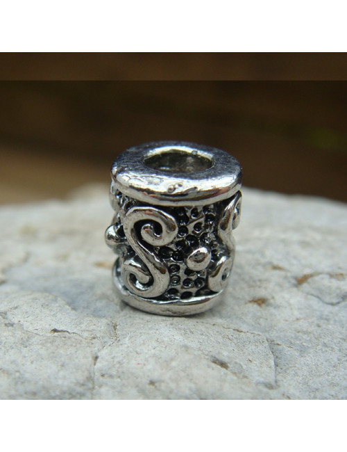 Perle large trou tube