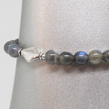 Bracelet fin en améthyste et labradorite