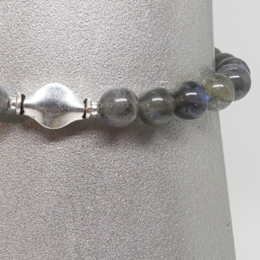 Bracelet fin en améthyste et labradorite