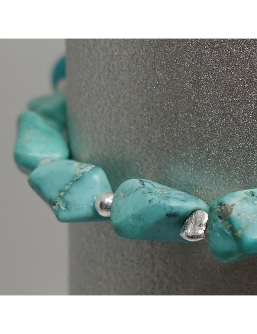 Bracelet turquoise et améthyste facettée en breloque