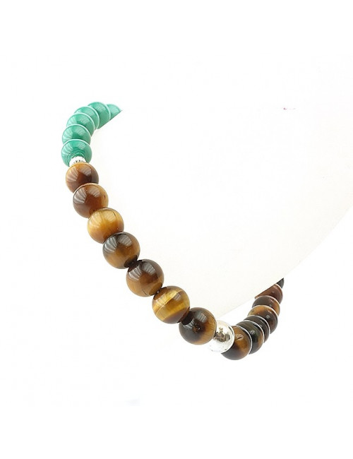 Bracelet machite et oeil de tigre