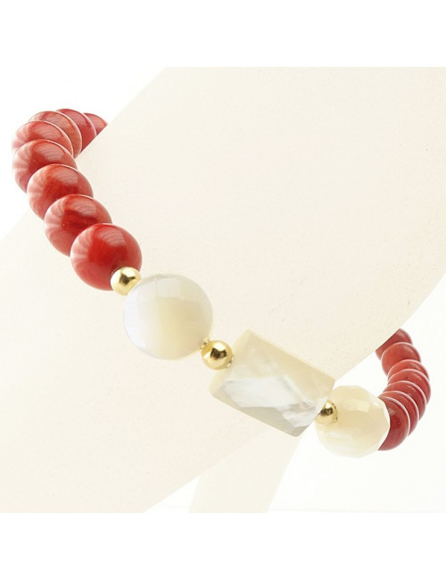 Bracelet corail et nacre