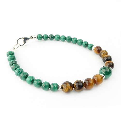 Bracelet machite et oeil de tigre
