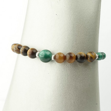 Bracelet machite et oeil de tigre