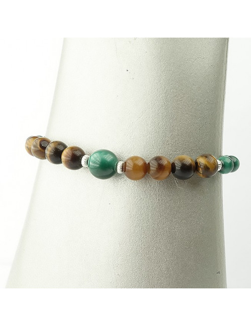 Bracelet duo de  machite et oeil de tigre