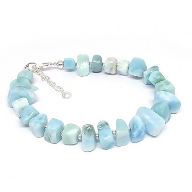 Bracelet larimar et oeil de tigre