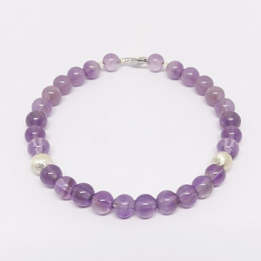 Bracelet fin en améthyste et labradorite