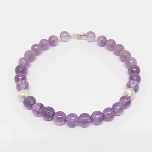Bracelet fin en améthyste et labradorite