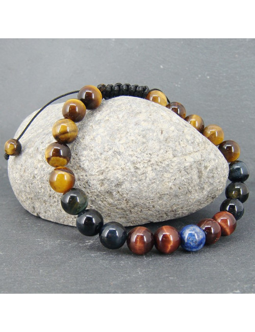 Bracelet homme les 3 oeils et lapis lazuli