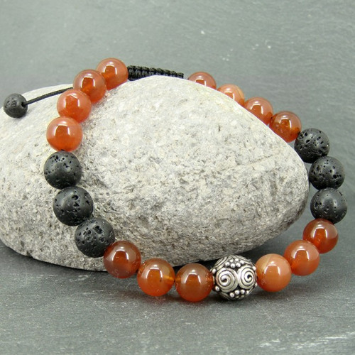 Bracelet homme oeil de tigre et hématite